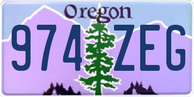 OR license plate 974ZEG