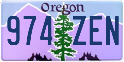 OR license plate 974ZEN