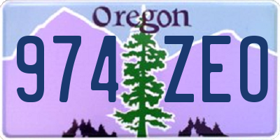 OR license plate 974ZEO