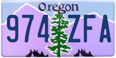 OR license plate 974ZFA