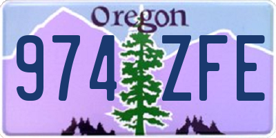 OR license plate 974ZFE
