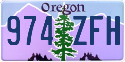 OR license plate 974ZFH