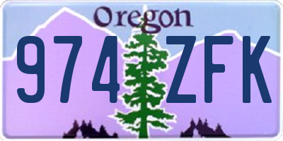 OR license plate 974ZFK