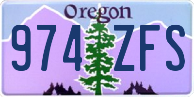 OR license plate 974ZFS
