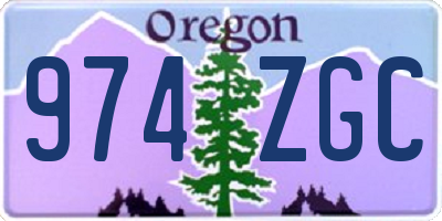 OR license plate 974ZGC