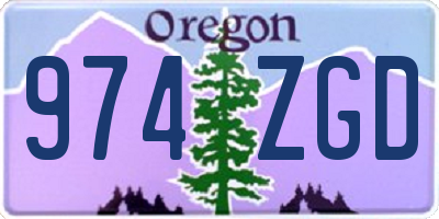 OR license plate 974ZGD