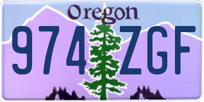 OR license plate 974ZGF