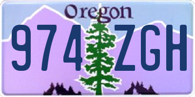 OR license plate 974ZGH