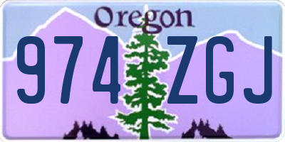 OR license plate 974ZGJ