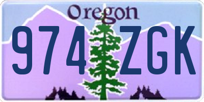 OR license plate 974ZGK