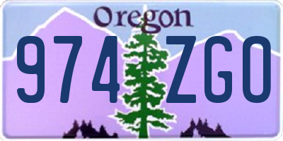 OR license plate 974ZGO