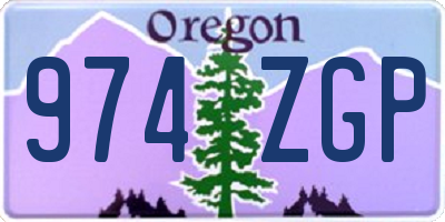 OR license plate 974ZGP
