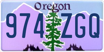 OR license plate 974ZGQ