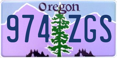 OR license plate 974ZGS