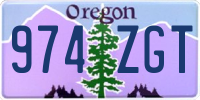 OR license plate 974ZGT