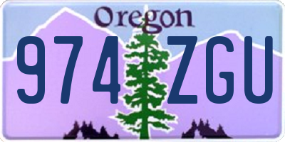 OR license plate 974ZGU