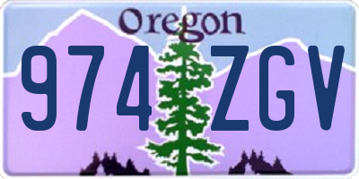 OR license plate 974ZGV