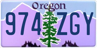 OR license plate 974ZGY