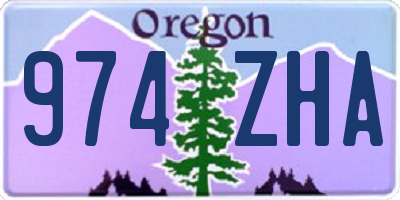 OR license plate 974ZHA