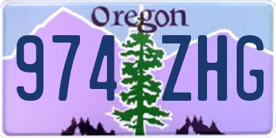 OR license plate 974ZHG