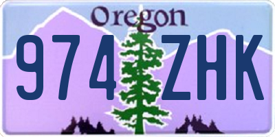 OR license plate 974ZHK