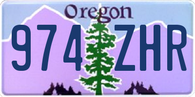 OR license plate 974ZHR