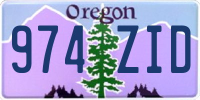 OR license plate 974ZID