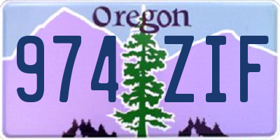 OR license plate 974ZIF