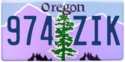 OR license plate 974ZIK