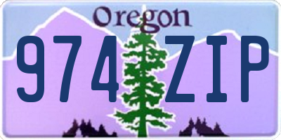 OR license plate 974ZIP