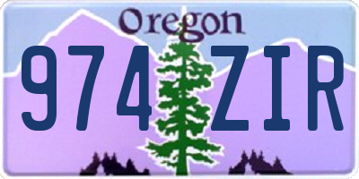 OR license plate 974ZIR
