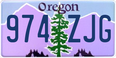 OR license plate 974ZJG