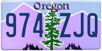 OR license plate 974ZJQ