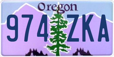 OR license plate 974ZKA