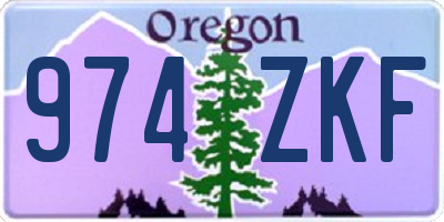 OR license plate 974ZKF