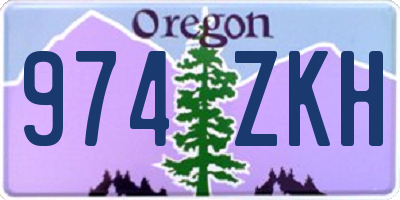 OR license plate 974ZKH