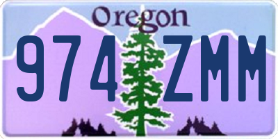 OR license plate 974ZMM