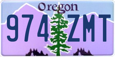 OR license plate 974ZMT