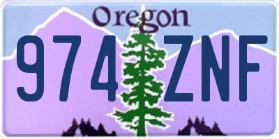 OR license plate 974ZNF