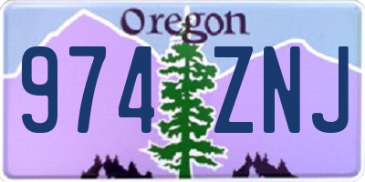 OR license plate 974ZNJ