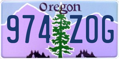 OR license plate 974ZOG