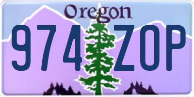 OR license plate 974ZOP