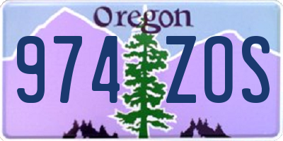 OR license plate 974ZOS