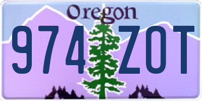 OR license plate 974ZOT