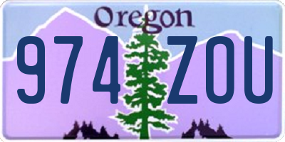 OR license plate 974ZOU