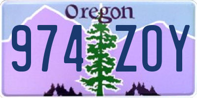 OR license plate 974ZOY