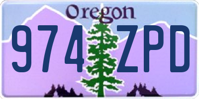 OR license plate 974ZPD