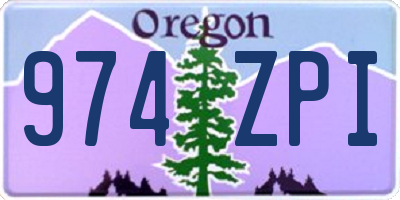 OR license plate 974ZPI
