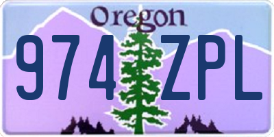 OR license plate 974ZPL