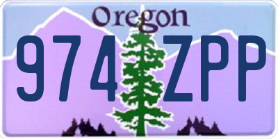 OR license plate 974ZPP